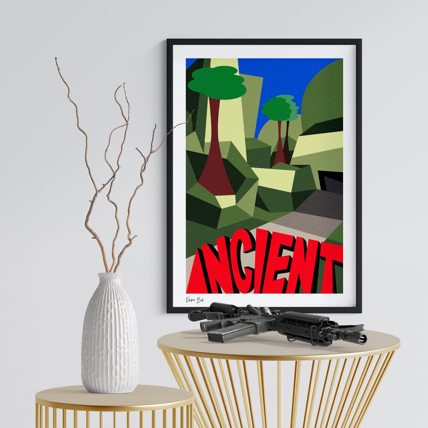 Counter Cubes: Ancient Framed Print