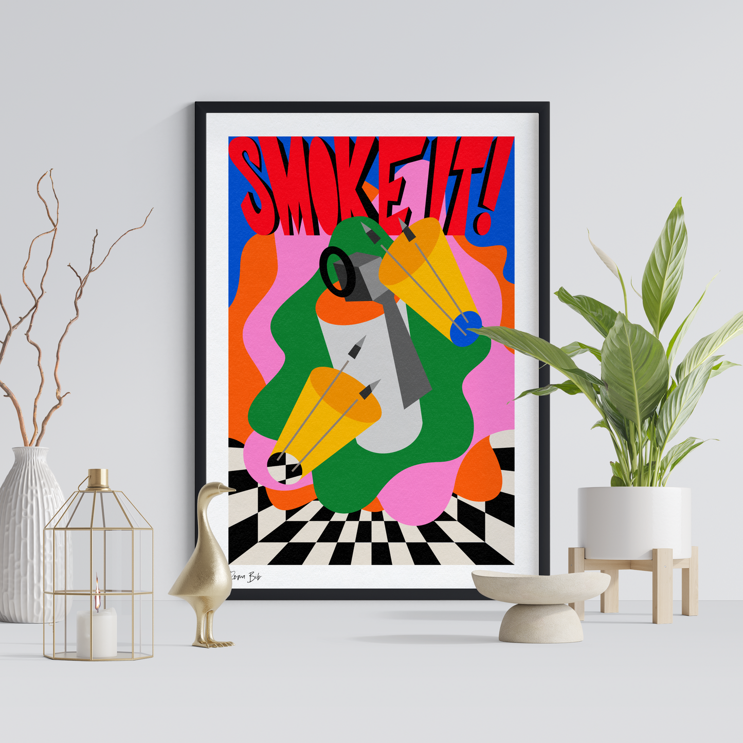 Counter Cubes: Smoke It Framed Print
