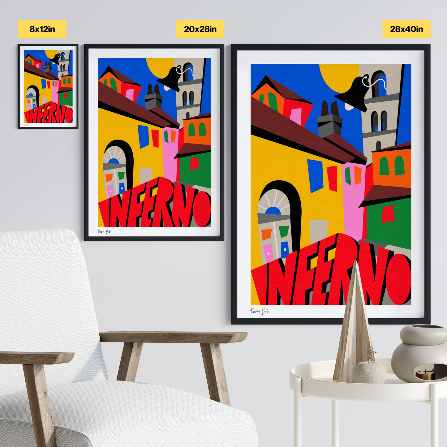 Counter Cubes: Inferno Framed Print