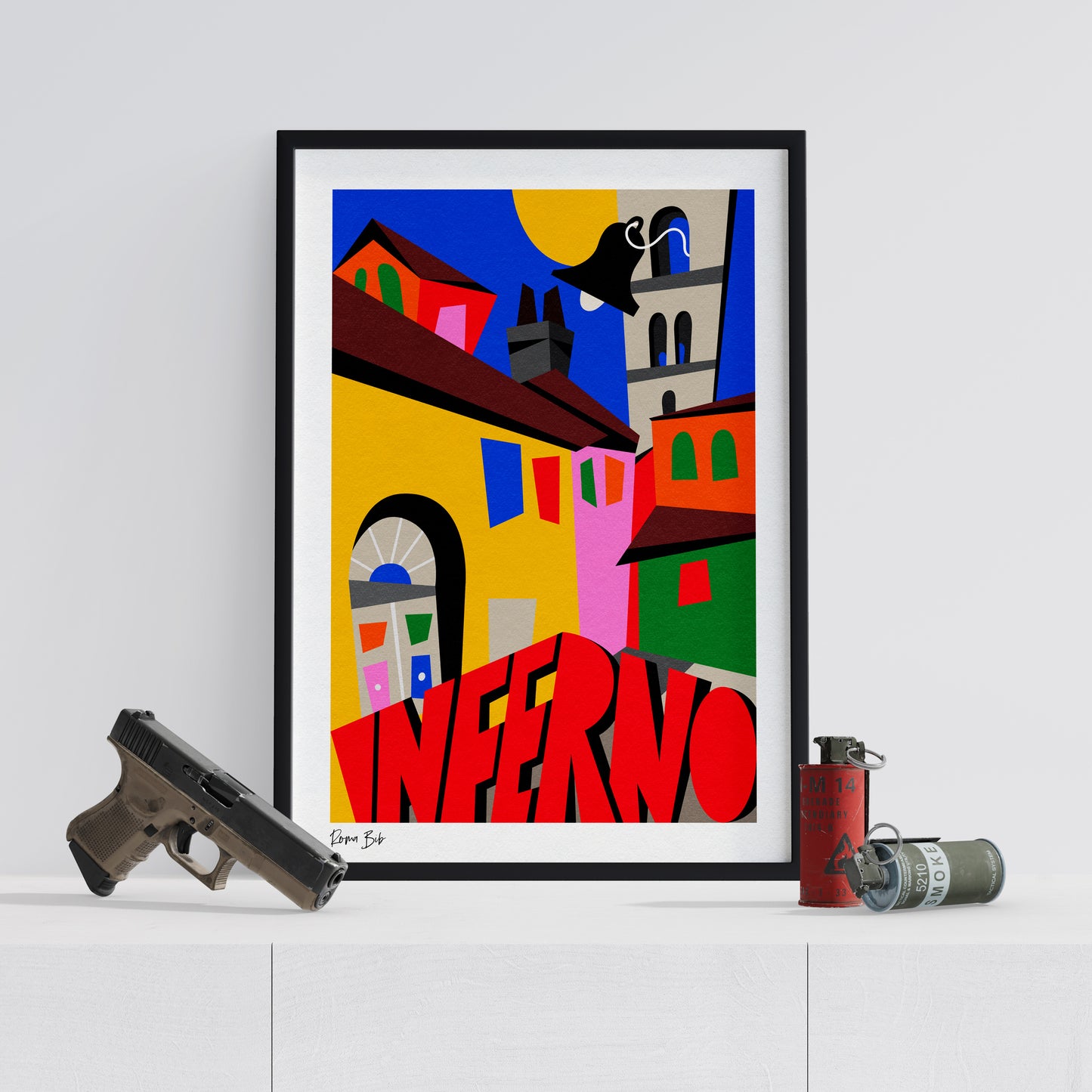 Counter Cubes: Inferno Framed Print
